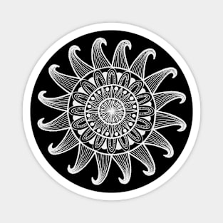 Black Sun Mandala Magnet